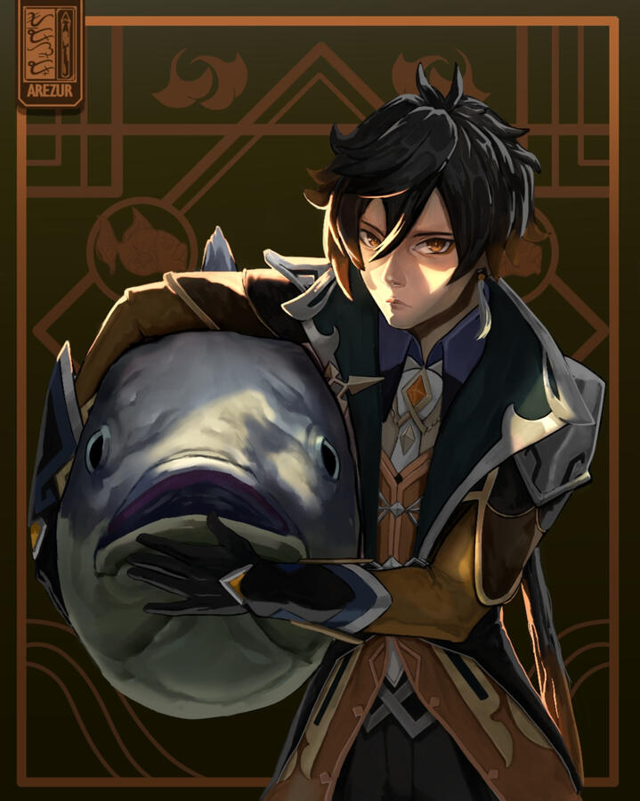 zhongli x fish